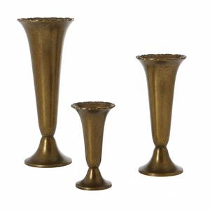 Jarrón de Metal con Diseño Moderno en Forma de Trompeta, Acabado Antiguo en Latón, para Uso en Hogares, Hoteles y Bodas, Floreros de Metal - Product Image 5