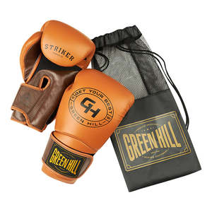 Guantes de Boxeo de Cuero Personalizados Striker-Marrón 12 oz, Equipo de Sparring con Cierre de Cordones en la Muñeca y Logotipo Personalizable - Product Image 2