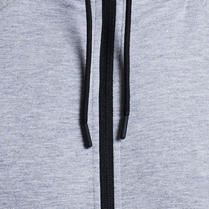 Sudadera con Capucha y Cierre de Cremallera para Hombre, Corte Ajustado, Manga Larga, Color Gris Sólido, Informal, para Otoño, Tejido Transpirable - Product Image 6