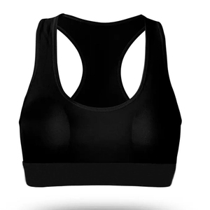 Women's High Support Simple Style Racerback Sports <b>Bra</b> with Front Logo Breathable <b>Stretch</b> Material for Yoga Workouts - Product Image 4