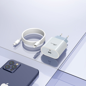 YTC-07-IP 20V 5V/2.4A Type C PD 20W adaptateur de charge et câble chargeur blanc Profitez des chargeurs de téléphone portable - Product Image 3