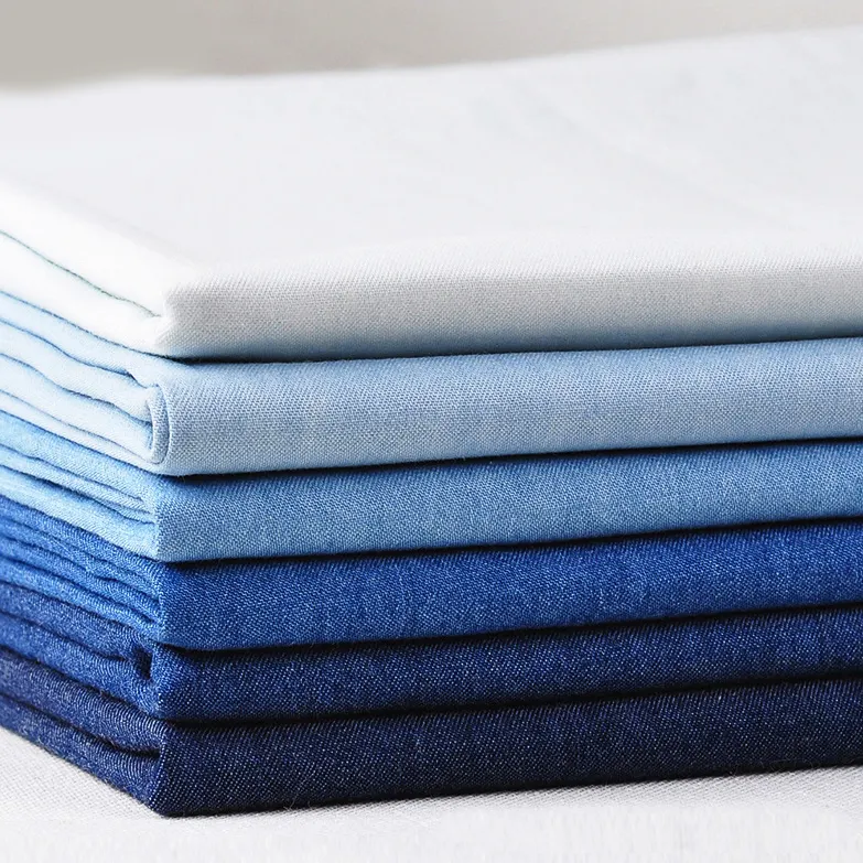 Tessuto in denim imitazione tessuto in Denim di cotone personalizzato di vendita caldo per Jeans Casual colore puro di alta qualità