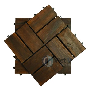 Table d'appoint extérieure rectangulaire contemporaine en bois d'acacia du Vietnam Viet Wood GV-012A, imperméable, antidérapante, avec finition mate - Product Image 2