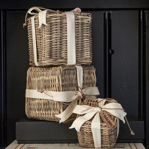 Caja de regalo de Navidad de ratán, árbol colgante multicolor para decoración de Navidad, venta al por mayor, hecho por artesanos - Product Image 2