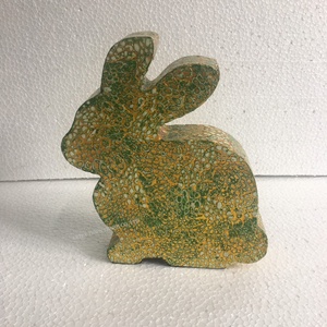 Figurita de conejo de pascua con incrustación hecha a mano, decoración de Pascua para madre de perla, 2023 - Product Image 2