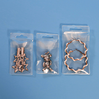 Sacs d'emballage pour bijoux en PVC transparent givré avec trou de suspension, 5,1x9,5 et 6,2x11,3 cm, en stock, pour boucles d'oreilles, bagues, colliers