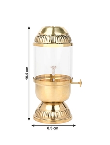 Diya Akhand de Latón para Uso Festivo y Diario - Diya Chimney de 8 Pulgadas, Regalo de Diwali/Artículos de Regalo para el Hogar - Product Image 6