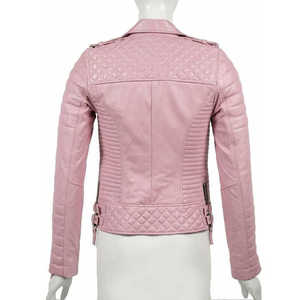 2024-25 Women's Genuine <b>Leather</b> <b>Jacket</b> with Zippers <b>Long</b> Sleeve Female PU <b>Leather</b> <b>Jackets</b> Winter Cotton-Filled Motorcycle <b>Jacket</b> - Product Image 2