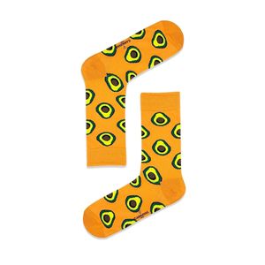<b>Orange</b> Avocado Floral Patterned Nylon <b>Socks</b> Breathable Cute Girl's Daily Use with Custom Logo One Size Fits All - Product Image 1