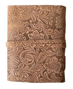 Diario de cuero marrón vintage Estilo espiral con borde de cubierta antiguo libro de hechizos en blanco de regalo de sombra - Product Image 2