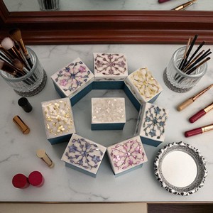 Wholesale Modern Mini Square Marble Jewelry <b>Keepsake</b> <b>Box</b> | Handmade Floral Pattern Ring Holder | Elegant Gift <b>Box</b> for Small - Product Image 2