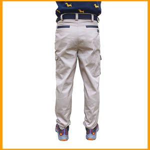 Pantalones DE TRABAJO elásticos gris claro de alta calidad, pantalones Cargo en blanco flexibles para hombres, ropa de trabajo para hombres hechos en la India - Product Image 1