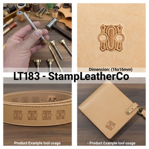 LT183 Tampon en cuir avec bordure ovale 16x16mm (5/8 \ "X 5/8 \") pour l'artisanat - Product Image 1
