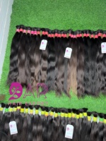 Cheveux humains vierges 100% naturels, cheveux indiens bruts en vrac, de haute qualité, non traités, adaptés au décoloration, trame simple nouée à la main