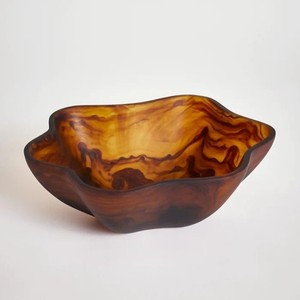 Moules ronds Bol marron sculpté à la main en résine le plus tendance Bol à fruits indien Salade Articles ménagers décoratifs en résine Bol et ustensiles - Product Image 5