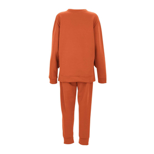 Ensemble de survêtement pour femmes de qualité supérieure, col rond, taille plus, orange, décontracté, confortable, 2 pièces - Product Image 2