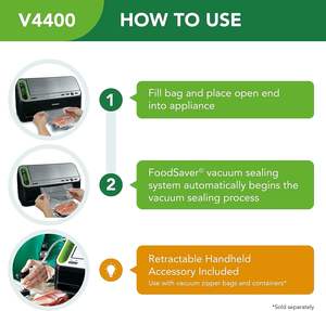 Máquina Selladora al Vacío 2 en 1 FoodSaver V4400 con Detección Automática de Bolsas y Kit de Inicio - Product Image 5