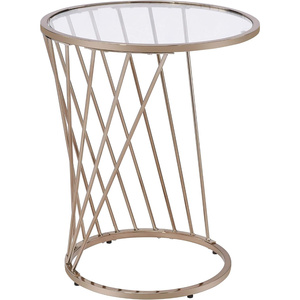 Gold Color Metal Frame Glass Top Coffee Side <b>Table</b> Modern Design for Your Living Room or Lounge Space - Product Image 1