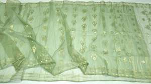 พิเศษ Deshi dhakai jamdani sharee ผ้า jamdani สีเขียวสีฟ้าสีแดงสีทองจากบังคลาเทศ - Product Image 4