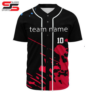 Camiseta de béisbol de poliéster profesional personalizada al por mayor para adultos sublimación completa Impresión digital diseño de malla transpirable - Product Image 1