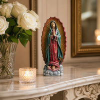 Statue personnalisée en résine peinte à la main Notre-Dame de Guadalupe, figurine de la Vierge Marie catholique, décoration religieuse pour l'autel de la maison, cadeau de foi
