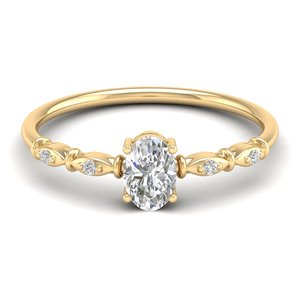 Bagues de fiançailles REYES en moissanite taille ovale de 0,53 ct pour femmes, solitaire en or 14 carats, accessoires de mariage, bijoux fins - Product Image 1