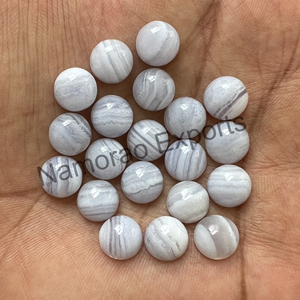 Agate bleue naturelle en dentelle 7x7mm Cabochon rond toutes les tailles disponibles dos plat fabrication de bijoux pierre pierres précieuses en vrac - Product Image 1