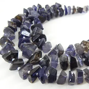 Iolite Faceted takla boncuk Nuggets gevşek taş el yapımı takı yapımı için bilezik