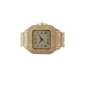 Montre élégante en acier inoxydable avec diamants Moissanite, mouvement à quartz résistant à l'eau, luxe, style glacé, pour les amateurs de mode, meilleurs prix - Product Image 3