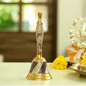 Campana de mano de latón de tamaño personalizado y diseño, campana de cena náutica al por mayor, campana de mesa de latón náutica con mango de madera - Product Image 5