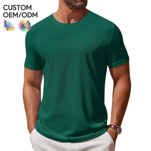 T-shirt à manches courtes en tricot personnalisable pour homme, col rond, 100% coton/polyester, écologique, séchage rapide, OEM/ODM - Product Image 4