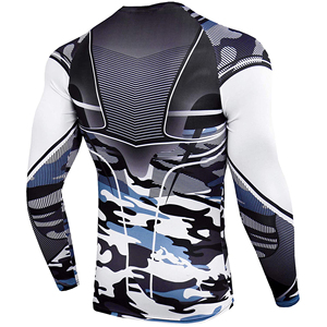 เสื้อรัดกล้ามเนื้อแขนยาวสำหรับผู้ชาย MMA BJJ คุณภาพสูง ยี่ห้อ Quality Star Industry แบบ OEM พิมพ์ลาย Sublimation - Product Image 6