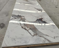 Panneau mural en PVC brillant MORLENX, imitation marbre blanc, gris, marron, pour la décoration de luxe des hôtels, des maisons et des bureaux