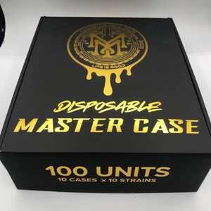 กล่องพับได้สำหรับบรรจุภัณฑ์อิเล็กทรอนิกส์ Muha Meds ทำจากกระดาษคราฟท์รีไซเคิล พิมพ์โลโก้ตามสั่ง สำหรับบรรจุเทอร์ปีนส์ ซีบีเอ็น และซีบีจี - Product Image 1