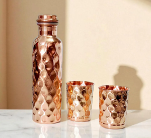 100% Pure Engraved Copper <b>Water</b> <b>Bottle</b> for <b>Gym</b> Yoga Travel Purpose By Indian Factory - Product Image 6