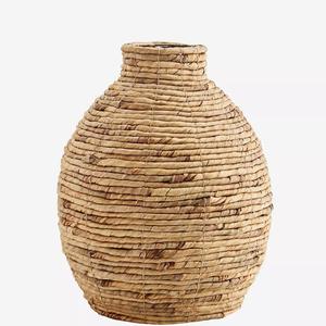 Produit chaud moderne bohème rustique rond en bois Vase à fleurs en paille fabriqué à la main durable pour la décoration de la maison et du jardin - Product Image 5