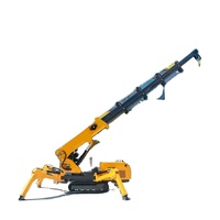 Grue araignée / Mini-grue hydraulique d'intérieur avec télécommande sans fil et flèche télescopique