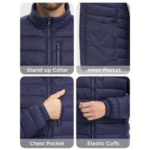 Custom Nylon Polyester Zip up Outerwear Lightweight Padded Men's <b>Jackets</b> <b>Quilted</b> Puff Bubble Puffer <b>Jacket</b> For Men Down Coat - Product Image 2