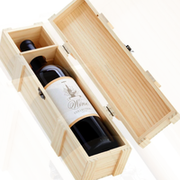 Boîte de rangement en bois pour vin rouge avec serrure, boîte cadeau pour une bouteille de vin unique