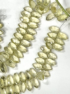 Cuentas de Briolette con forma de marquesa facetadas de moda de lujo de cuarzo de hielo Natural AAA 7x14mm tamaño 17 pulgadas hebra - Product Image 4