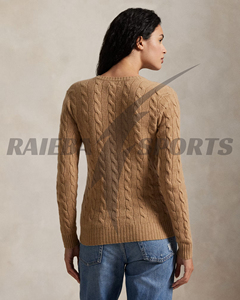 Pull décontracté d'hiver pour femme de très haute qualité, col rond, bouton sur le devant, 100% laine, anti-boulochage, vente en gros personnalisée - Product Image 4