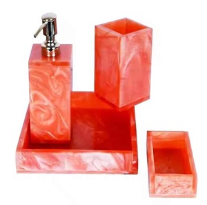Custom Eco-Friendly Resin <b>Bathroom</b> <b>Set</b> with Angel Style Lotion <b>Dispenser</b> & <b>Soap</b> Dish New Design for Home Use - Product Image 3