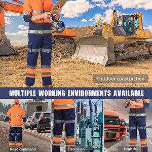 Pantalons de travail pour hommes, dernière conception, réfléchissants, haute visibilité, légers, personnalisés, vente en gros - Product Image 5