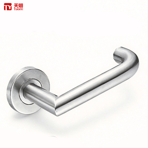 Tianyi Wooden Handle Door Lever Lock Round Rosette Entrance Modern Interior Bedroom Wood Combination Hardware Lockset - Product Image 1