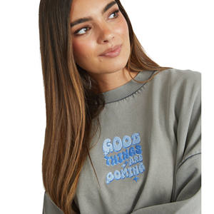 Sudadera de cuello redondo con forro polar para mujer de marca personalizada, antiarrugas, secado rápido, Invierno/otoño, ropa informal para exteriores personalizable - Product Image 4