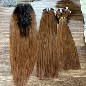 Barato Ombre Color Extensión de cabello humano 12A Grado Color Paquete de cabello virgen Hueso sedoso Paquete recto para estilos de mujeres negras - Product Image 1