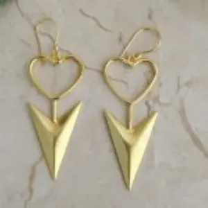 Pendientes de Nudo de Moda - Latón Hecho a Mano, Chapado en Oro, Estilo Contemporáneo Minimalista, Forma de Flecha, Lindos, para Mujer / Geométricos, Chic, Étnicos - Product Image 4