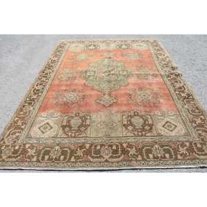 Turkish 7.7x10.7 ft Oversize <b>Rug</b>, Vintage <b>Rug</b>, Red <b>Abstract</b> <b>Rug</b> - Product Image 1