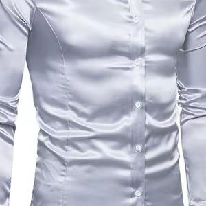 Camisa de Esmoquin Casual Entallada de Moda para Hombre, para Bodas y Fiestas, Manga Larga, Tejida, 100% Algodón, Talla Grande, Botones Clásicos - Product Image 6