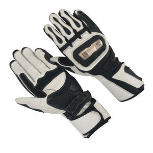 Gants de moto en cuir imperméables respirants ajustables à doigts entiers tendance unisexe pour les sports d'hiver, les vêtements de sport, la course automobile - Product Image 2